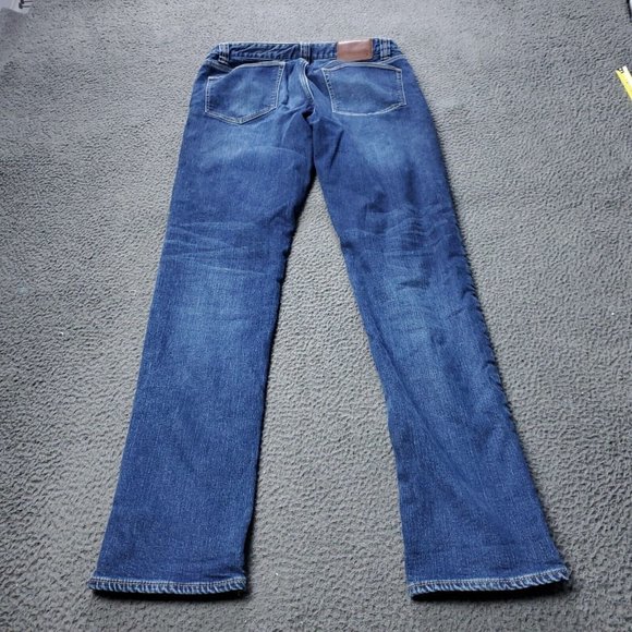 LL Bean Lined Stretch Slim Straight Jeans Cotton Blue Mens Size 30 x34 - Picture 2 of 10